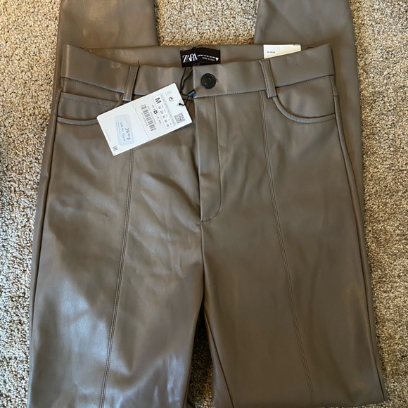 Zara Faux Leather Skinny Legging New - Picture 3 of 9